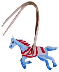 Red, White, and Blue Hand Painted Tie on Horse